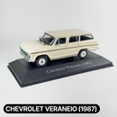 Miniatura Carros Clássicos do Brasil Nacional Chevrolet Veraneio 1987 Bege Escala 1:43