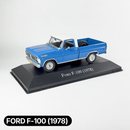 Miniatura Carros Clássicos do Brasil Nacional Ford F-100 1978 Azul Escala 1:43