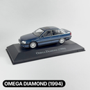 Miniatura Carros Clássicos do Brasil Nacional Omega Diamond 1994 Azul Escuro Escala 1:43