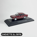 Miniatura Carros Clássicos do Brasil Nacional Chevette SL 1979 Vinho Escala 1:43