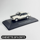 Miniatura Carros Clássicos do Brasil Nacional Chevette GP II 1977 Branco Escala 1:43