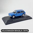 Miniatura Carros Clássicos do Brasil Nacional Volkswagen Brasília 1975 Azul Escala 1:43
