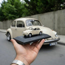 Miniatura Carros Clássicos do Brasil Nacional Volkswagen Fusca 1985 Bege Escala 1:43