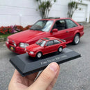 Miniatura Carros Clássicos do Brasil Nacional Ford Escort XR3 1990 Vermelho Escala 1:43