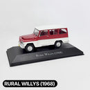 Miniatura Carros Clássicos do Brasil Nacional Rural Willys (1968) Vermelha Escala 1:43