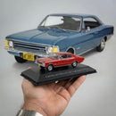 Miniatura Carros Clássicos do Brasil Nacional Chevrolet Opala Cupê Fastback 1973 Vermelho Escala 1:43