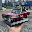 Miniatura Carros Clássicos do Brasil Nacional Chevrolet Opala Cupê Fastback 1973 Vermelho Escala 1:43