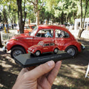 Miniatura Carros Clássicos do Brasil Nacional Volkswagen Fusca 1600 S 1974 Vermelho Escala 1:43
