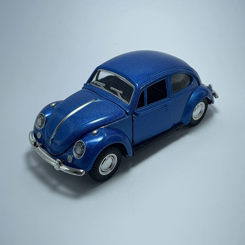 Miniatura Carro Antigo Brasileiro Clássico Volkswagen Fusca 1967 Azul Metálico Escala 1/36