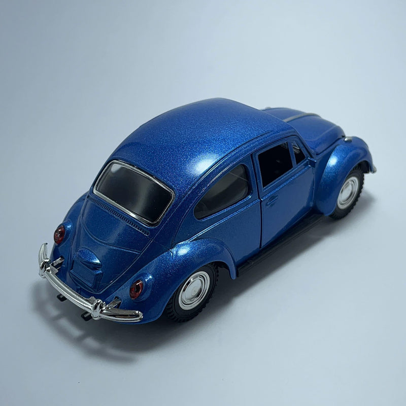 Miniatura Carro Antigo Brasileiro Clássico Volkswagen Fusca 1967 Azul Metálico Escala 1/36