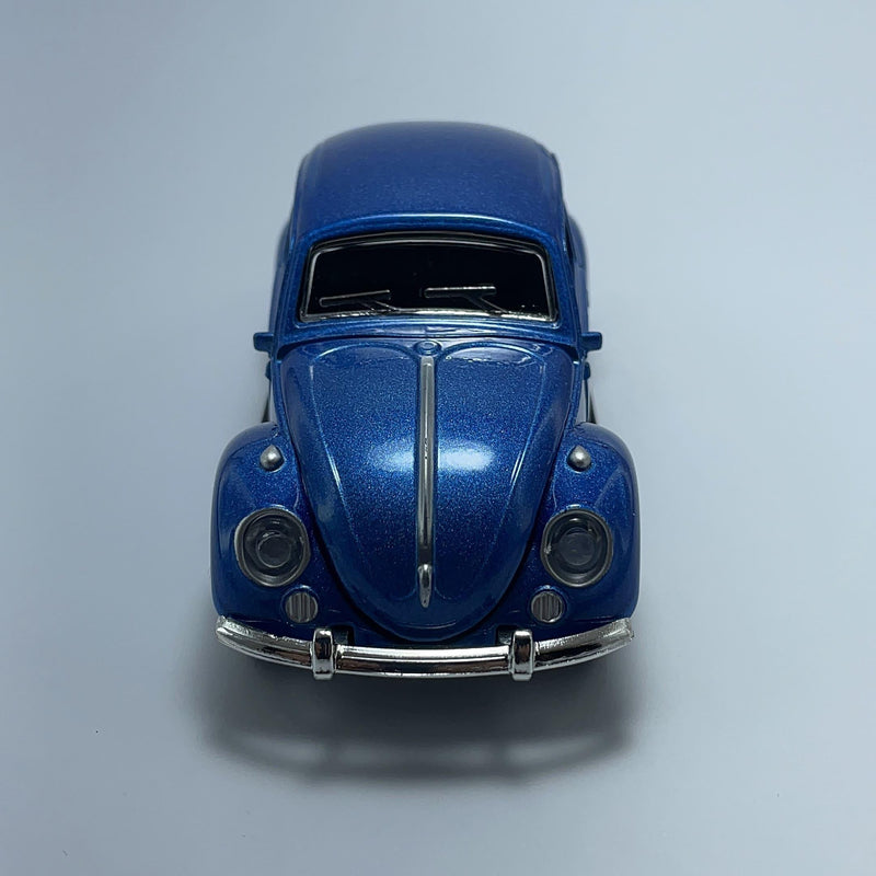 Miniatura Carro Antigo Brasileiro Clássico Volkswagen Fusca 1967 Azul Metálico Escala 1/36