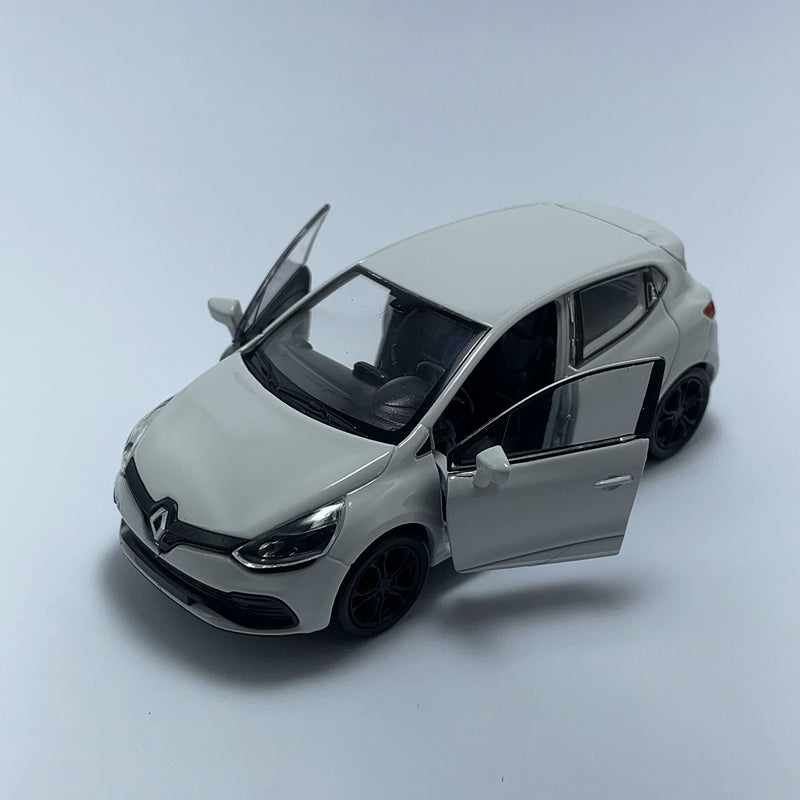 Miniatura Carrinho Clássico Brasileiro Renault Clio RS Branco Escala 1/36