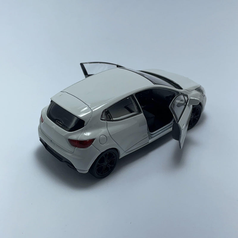 Miniatura Carrinho Clássico Brasileiro Renault Clio RS Branco Escala 1/36