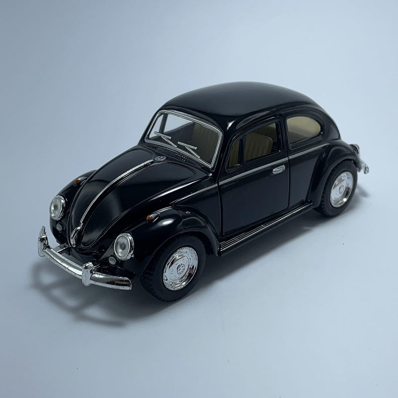 Carrinho Miniatura Antigo Brasileiro Clássico Volkswagen Fusca 1967 Preto Escala 1/36