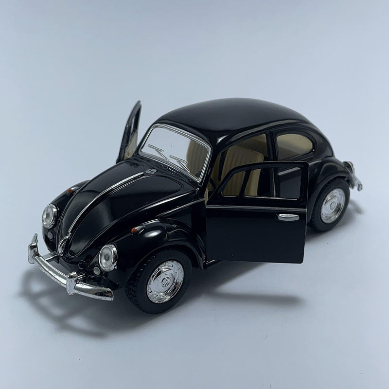 Carrinho Miniatura Antigo Brasileiro Clássico Volkswagen Fusca 1967 Preto Escala 1/36