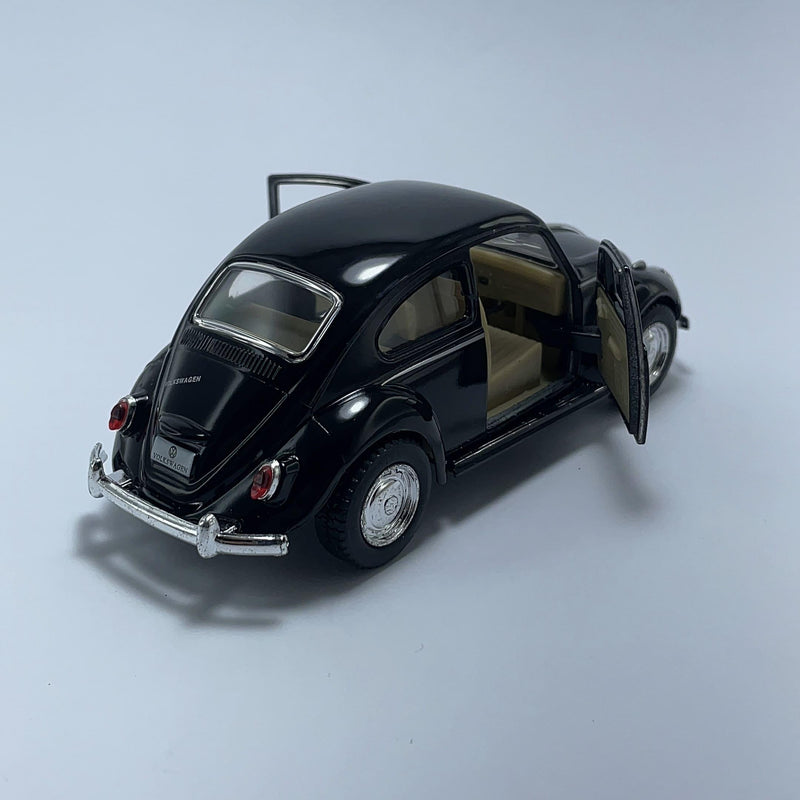 Carrinho Miniatura Antigo Brasileiro Clássico Volkswagen Fusca 1967 Preto Escala 1/36