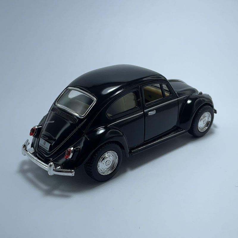 Carrinho Miniatura Antigo Brasileiro Clássico Volkswagen Fusca 1967 Preto Escala 1/36