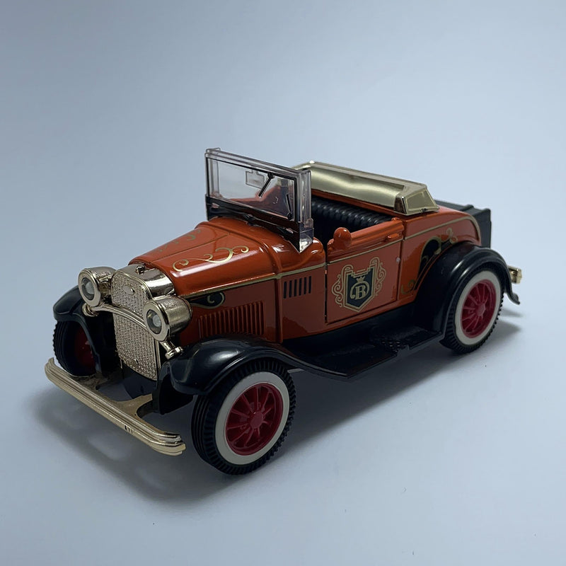 Miniatura Carrinho Antigo Clássico Calhambeque Ford T 1929 Conversível Laranja Escala 1/36