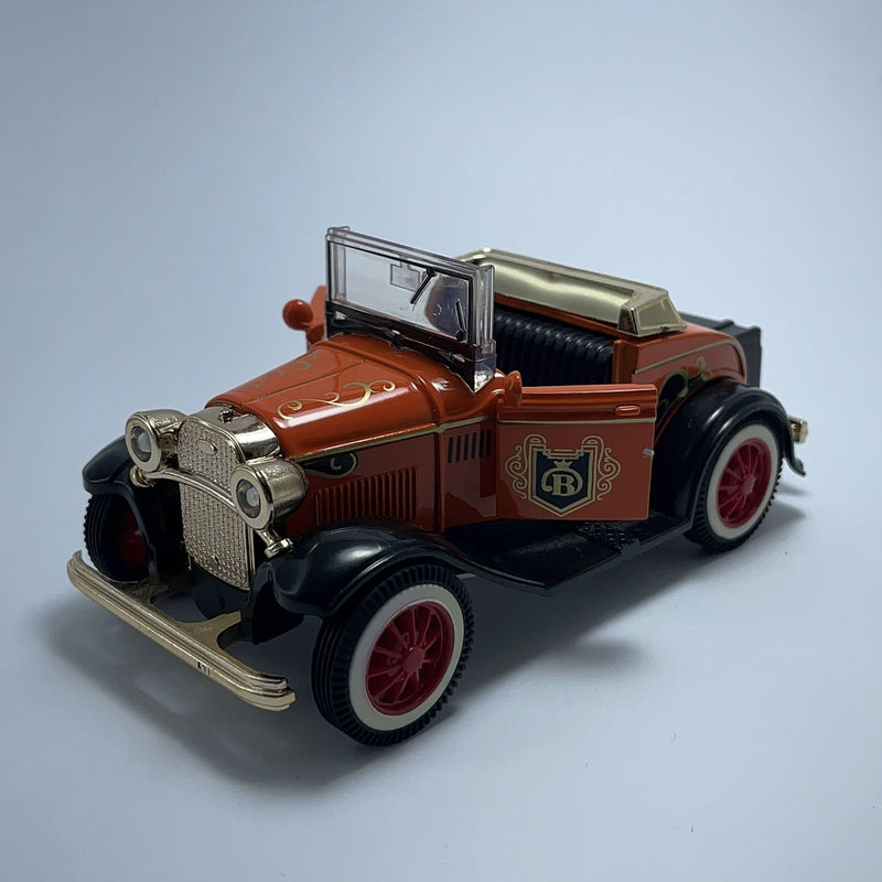 Miniatura Carrinho Antigo Clássico Calhambeque Ford T 1929 Conversível Laranja Escala 1/36