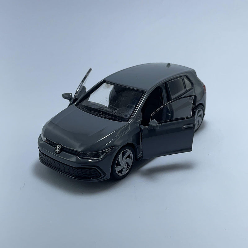 Miniatura Carro Clássico Brasileiro Esportivo Volkswagen Golf GTI MK8 Cinza Escala 1/36