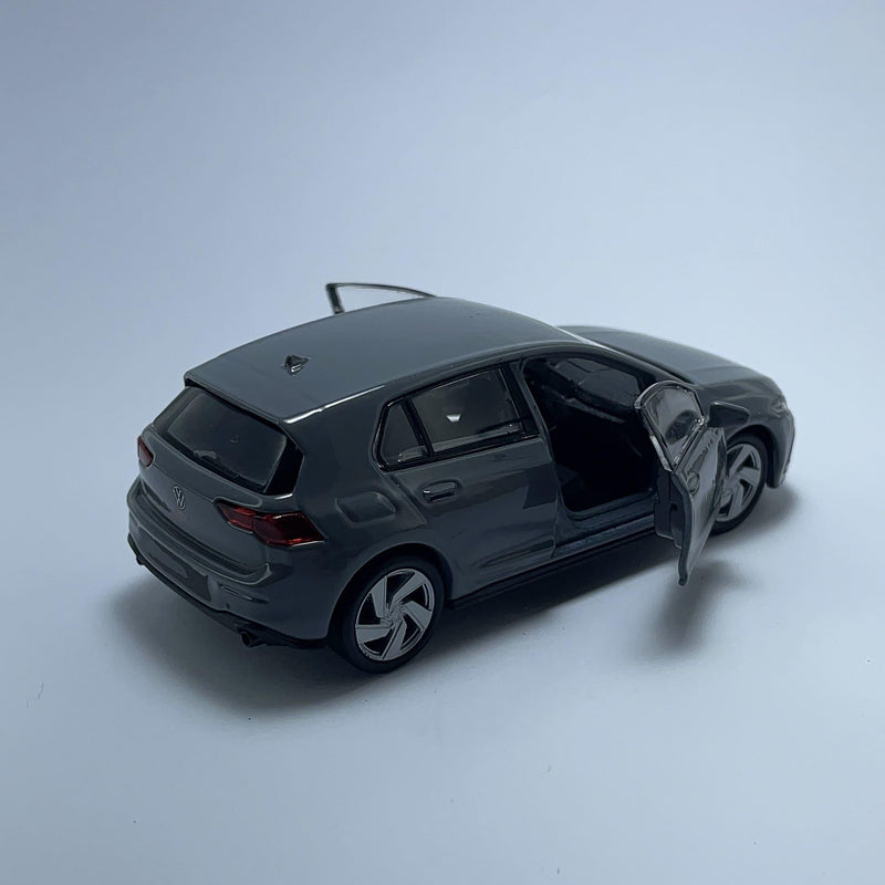 Miniatura Carro Clássico Brasileiro Esportivo Volkswagen Golf GTI MK8 Cinza Escala 1/36