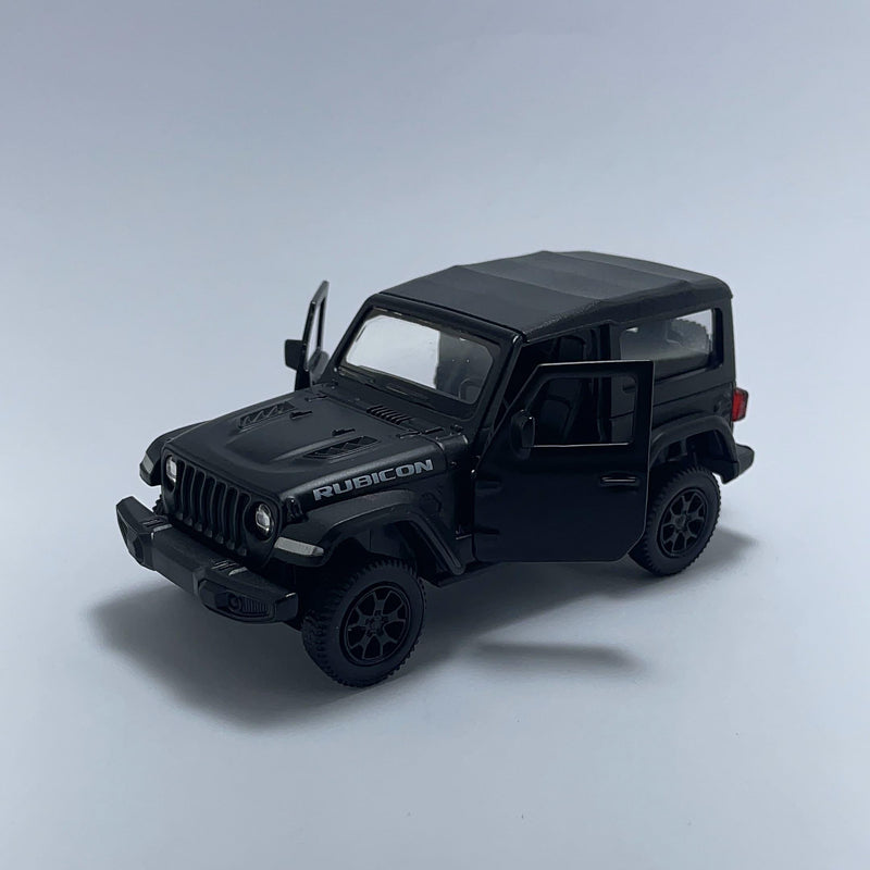 Carrinho Miniatura Jeep Wrangler Rubicon 2dr Preto Escala 1/36