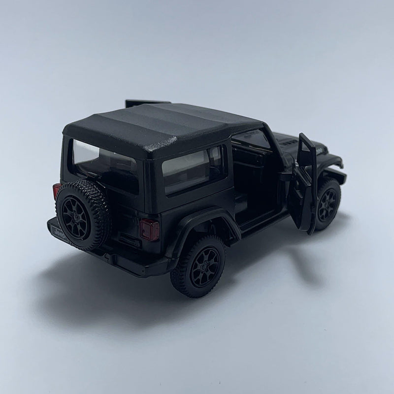 Carrinho Miniatura Jeep Wrangler Rubicon 2dr Preto Escala 1/36