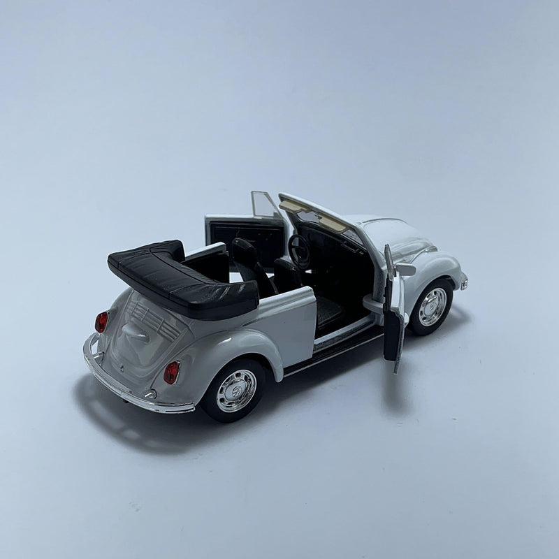 Carrinho Miniatura Antigo Clássico Brasileiro Fusca 1967 Branco Conversível Escala 1/36