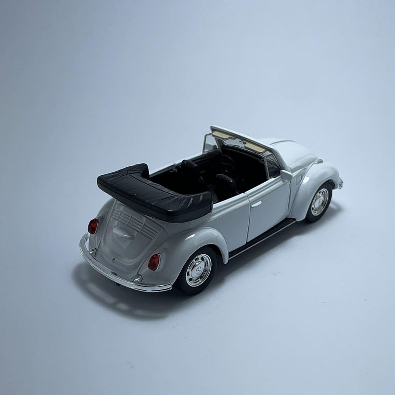 Carrinho Miniatura Antigo Clássico Brasileiro Fusca 1967 Branco Conversível Escala 1/36