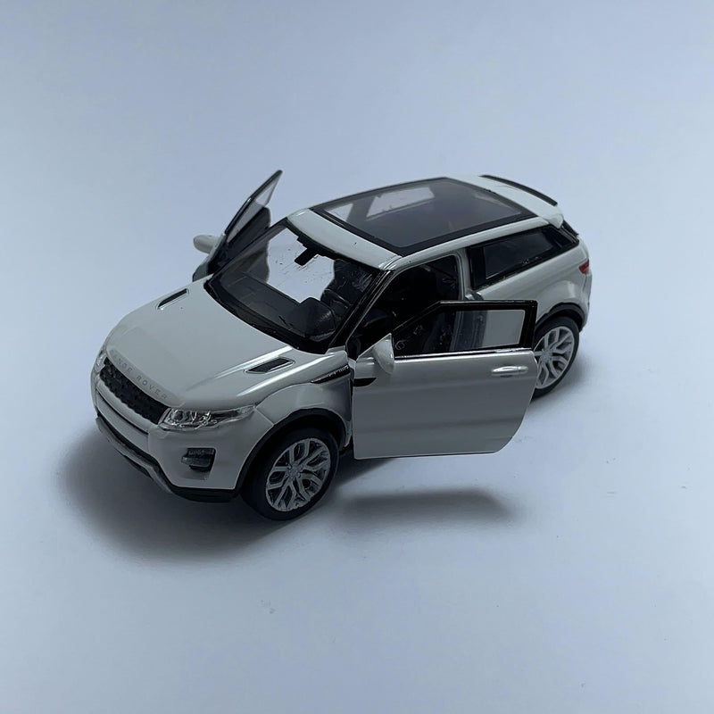 Miniatura Carrinho SUV Esportivo Range Rover Evoque Branco Escala 1/36