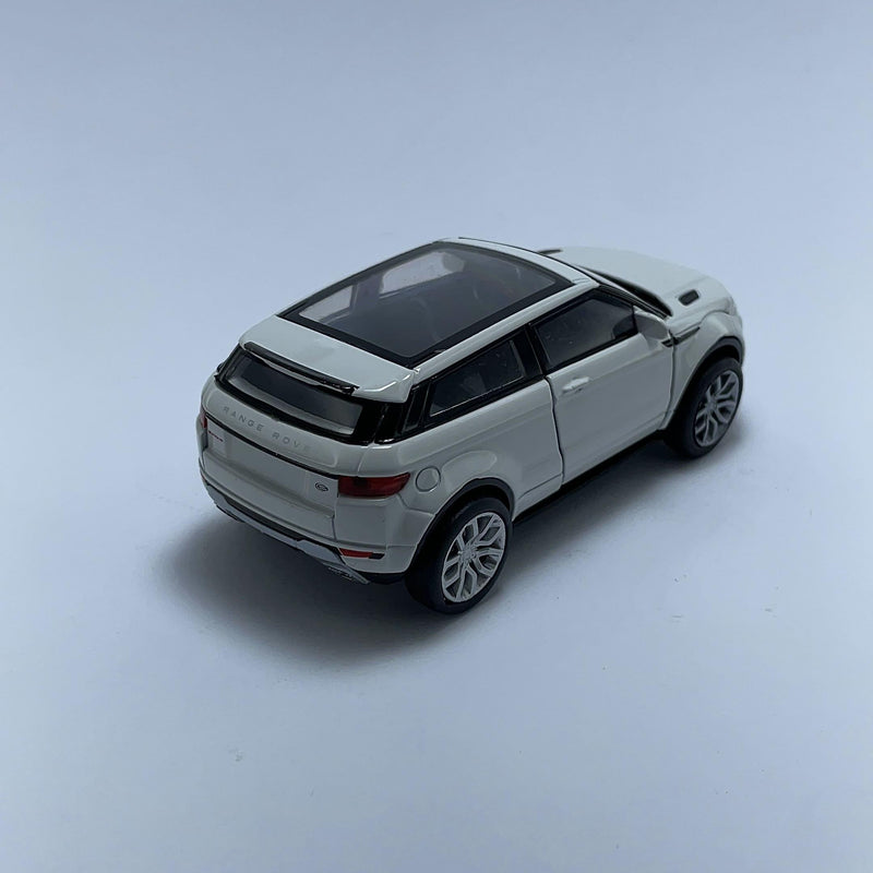 Miniatura Carrinho SUV Esportivo Range Rover Evoque Branco Escala 1/36