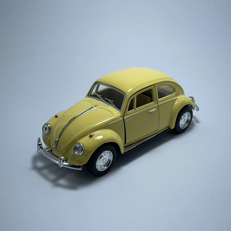 Carrinho Miniatura Antigo Clássico Brasileiro Volkswagen Fusca 1967 Creme Escala 1/36