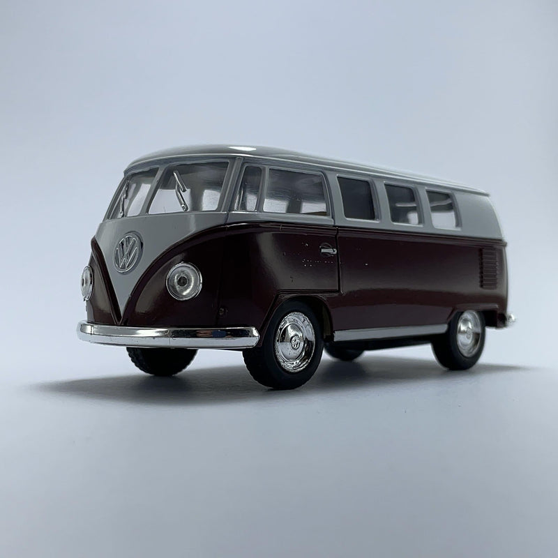 Miniatura Carrinho Antigo Clássico Brasileiro Volkswagen 1962 Kombi Classical Bus Vinho Escala 1/36