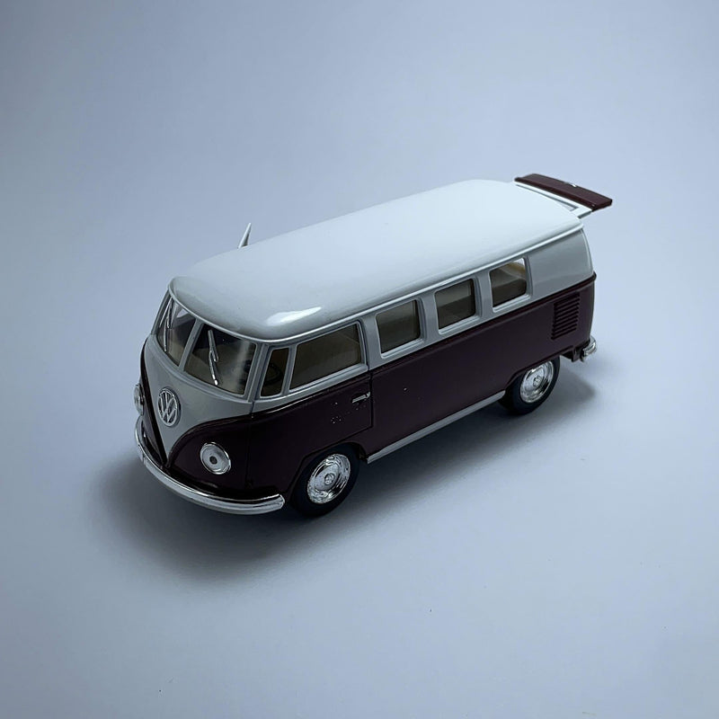 Miniatura Carrinho Antigo Clássico Brasileiro Volkswagen 1962 Kombi Classical Bus Vinho Escala 1/36