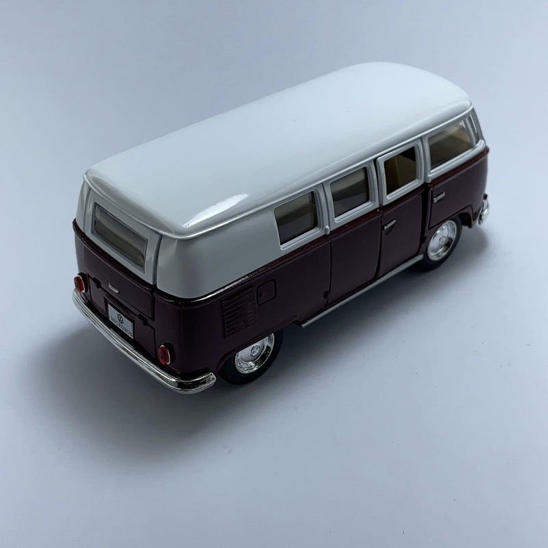 Miniatura Carrinho Antigo Clássico Brasileiro Volkswagen 1962 Kombi Classical Bus Vinho Escala 1/36