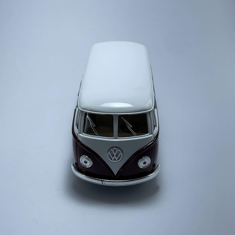 Miniatura Carrinho Antigo Clássico Brasileiro Volkswagen 1962 Kombi Classical Bus Vinho Escala 1/36