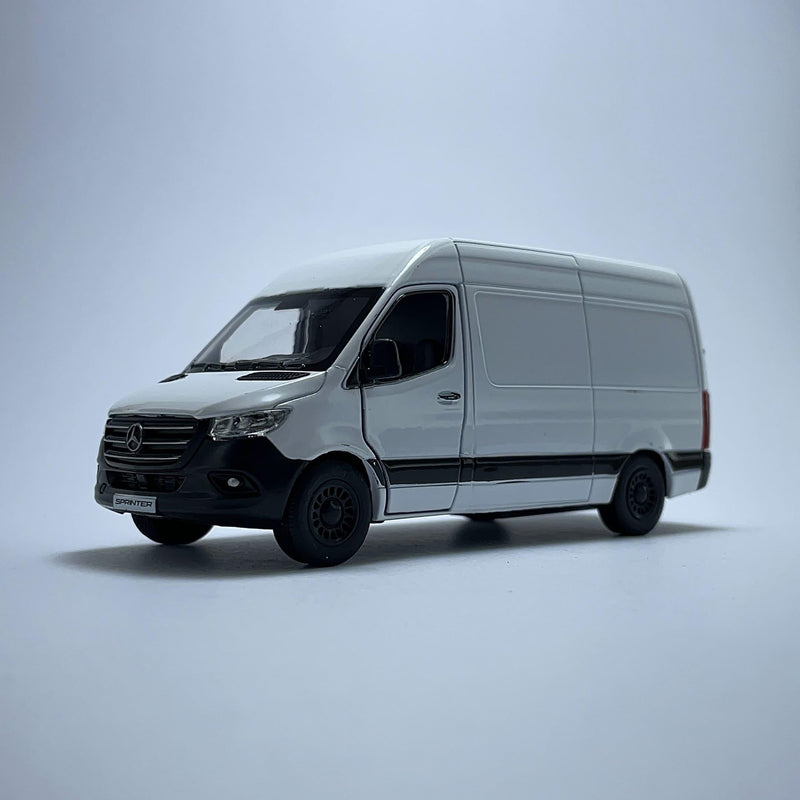 Miniatura Carro VAN Mercedes Benz Sprinter Branca Escala 1/36