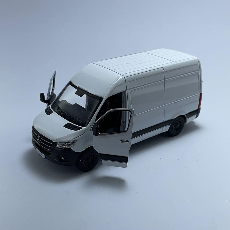 Miniatura Carro VAN Mercedes Benz Sprinter Branca Escala 1/36