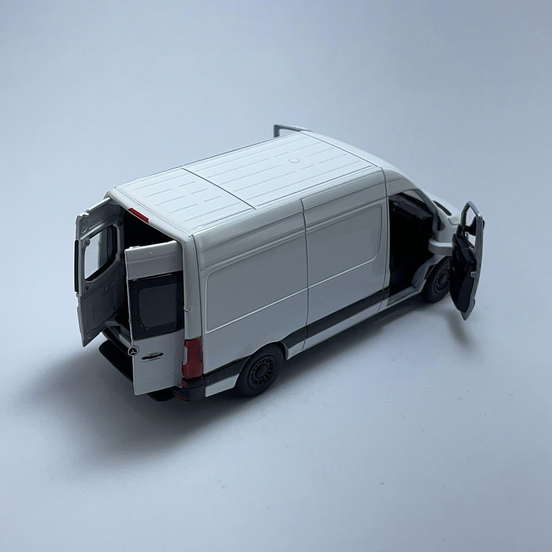 Miniatura Carro VAN Mercedes Benz Sprinter Branca Escala 1/36