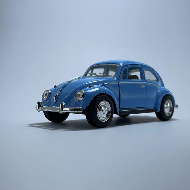 Carrinho Miniatura Antigo Clássico Brasileiro Volkswagen Fusca 1967 Azul Escala 1/36