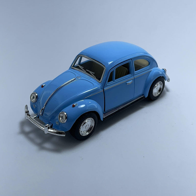 Carrinho Miniatura Antigo Clássico Brasileiro Volkswagen Fusca 1967 Azul Escala 1/36