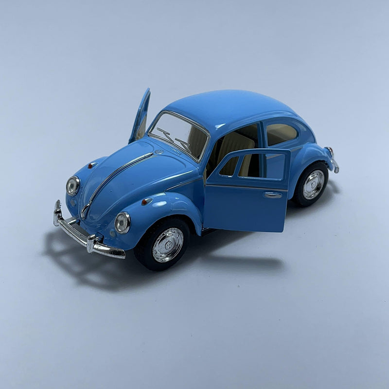 Carrinho Miniatura Antigo Clássico Brasileiro Volkswagen Fusca 1967 Azul Escala 1/36