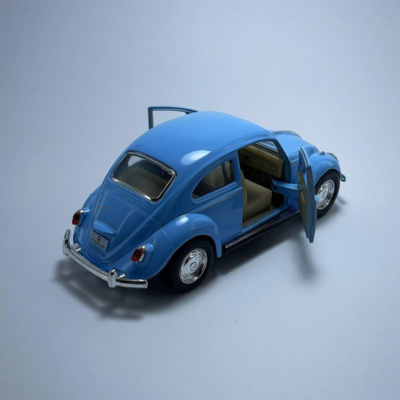 Carrinho Miniatura Antigo Clássico Brasileiro Volkswagen Fusca 1967 Azul Escala 1/36