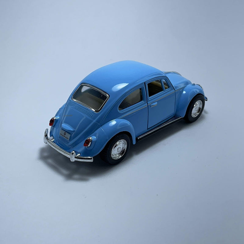 Carrinho Miniatura Antigo Clássico Brasileiro Volkswagen Fusca 1967 Azul Escala 1/36