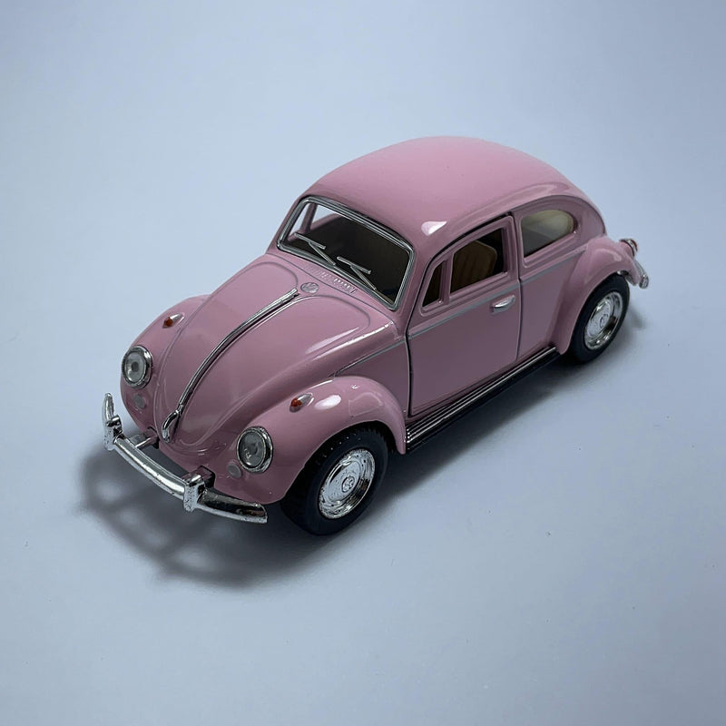 Carrinho Miniatura Antigo Clássico Brasileiro Volkswagen Fusca 1967 Rosa Escala 1/36