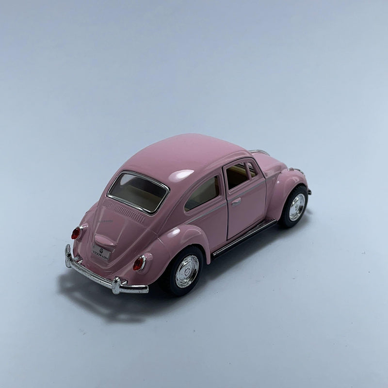 Carrinho Miniatura Antigo Clássico Brasileiro Volkswagen Fusca 1967 Rosa Escala 1/36