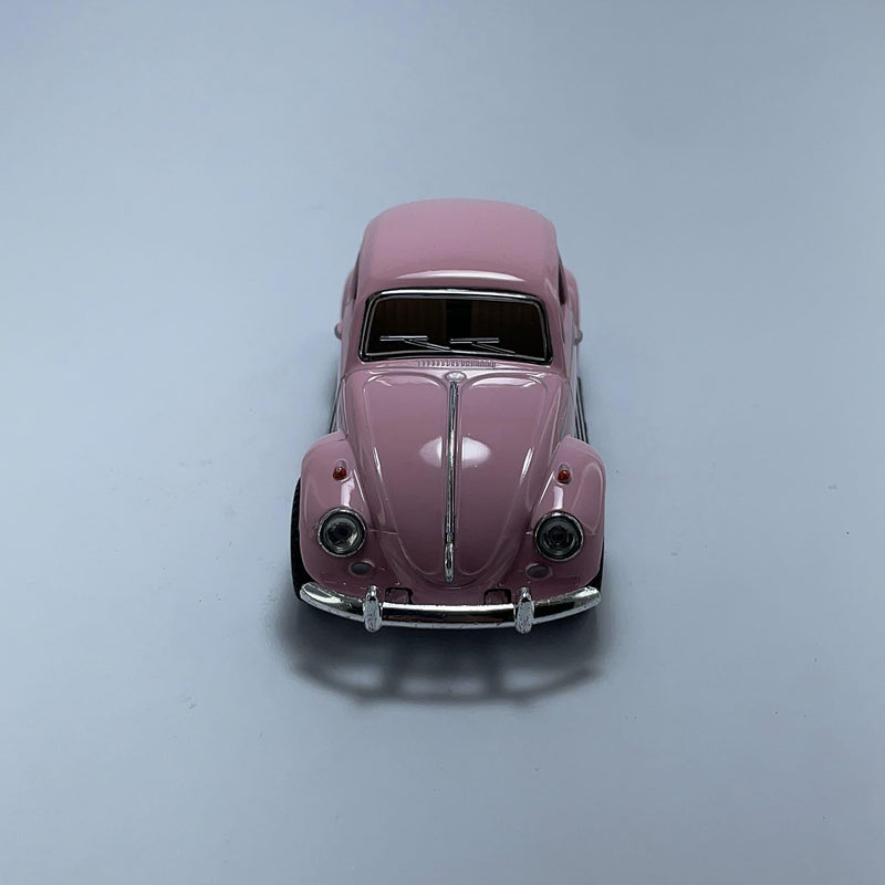 Carrinho Miniatura Antigo Clássico Brasileiro Volkswagen Fusca 1967 Rosa Escala 1/36