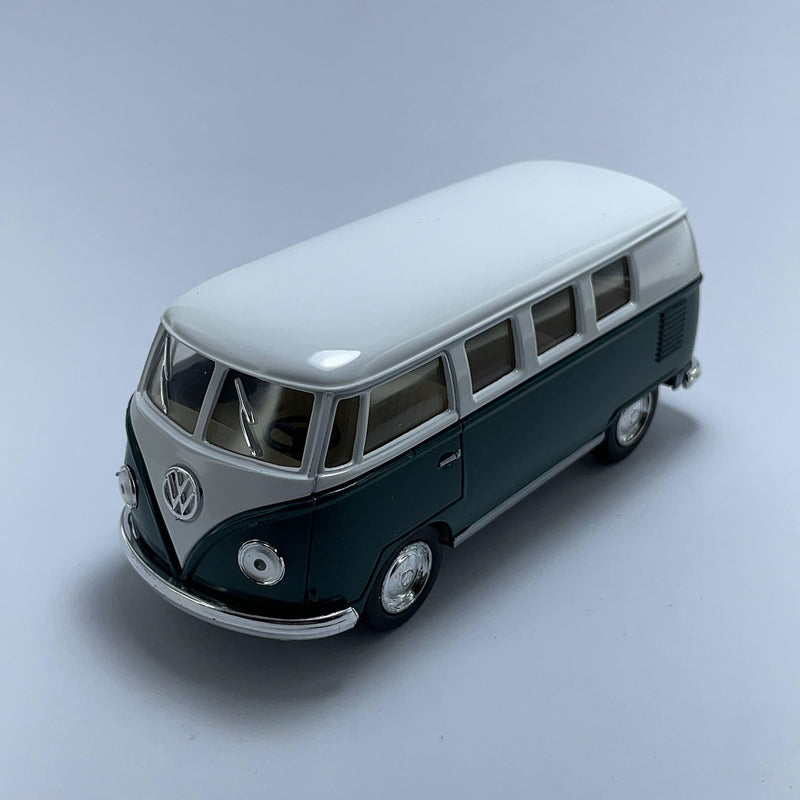 Miniatura Carrinho Antigo Clássico Brasileiro 1962 Volkswagen Kombi Classical Bus Verde Escala 1/36