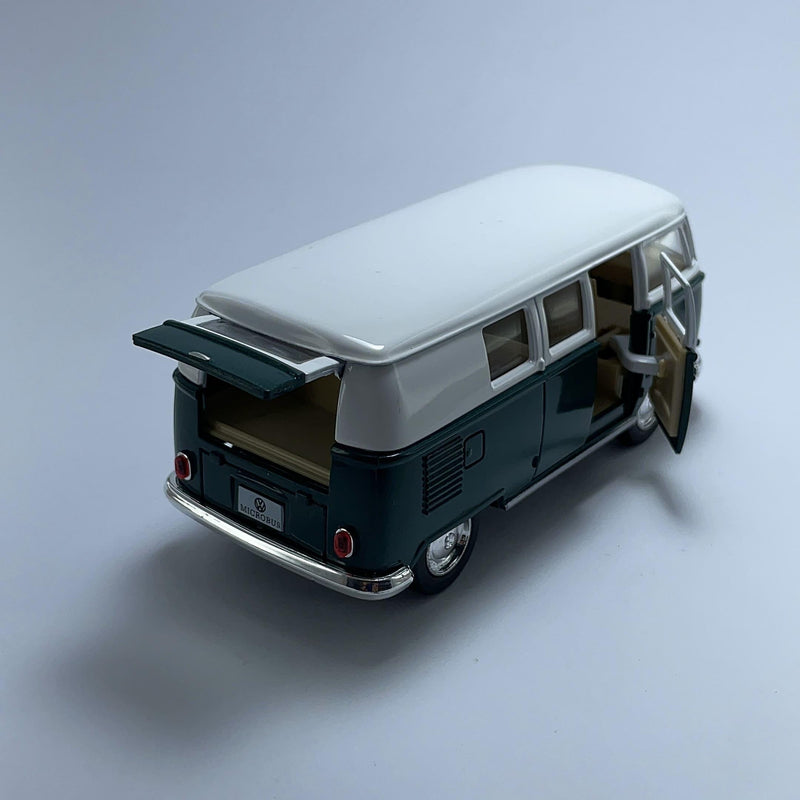 Miniatura Carrinho Antigo Clássico Brasileiro 1962 Volkswagen Kombi Classical Bus Verde Escala 1/36