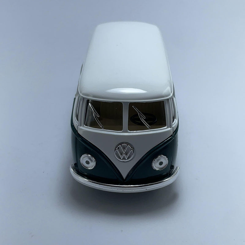 Miniatura Carrinho Antigo Clássico Brasileiro 1962 Volkswagen Kombi Classical Bus Verde Escala 1/36